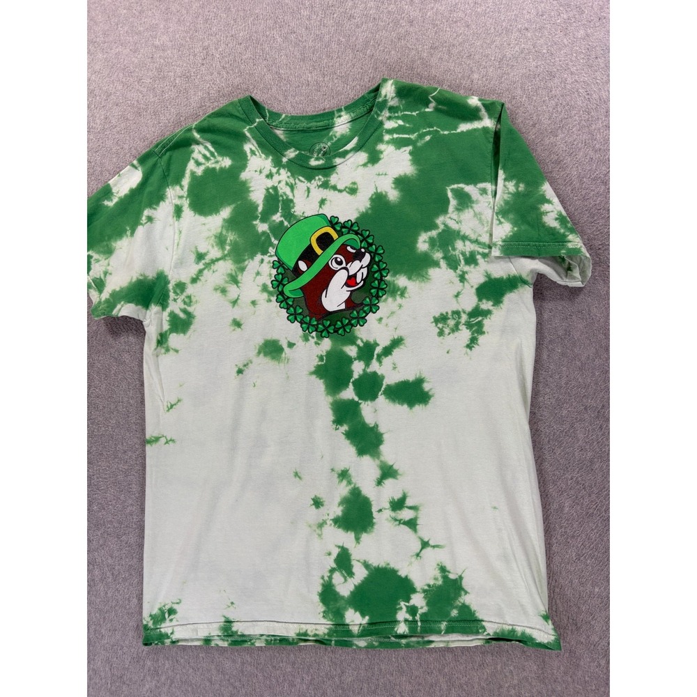Bucee's ST PATRICKS DAY Tie Die Short Sleeve Tee Shirt (Women's Large) Green